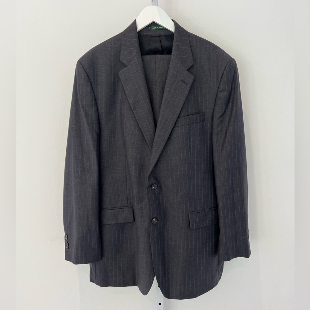 LAUREN RALPH LAUREN GRAY PINSTRIPE MEN'S SUIT 44L - Picture 4 of 17